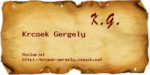 Krcsek Gergely névjegykártya